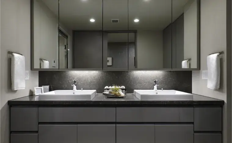 五面鏡2ボウル洗面化粧台