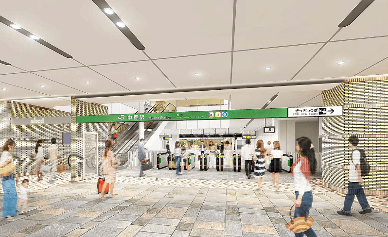 中野駅新駅舎イメージ図（提供：中野区）