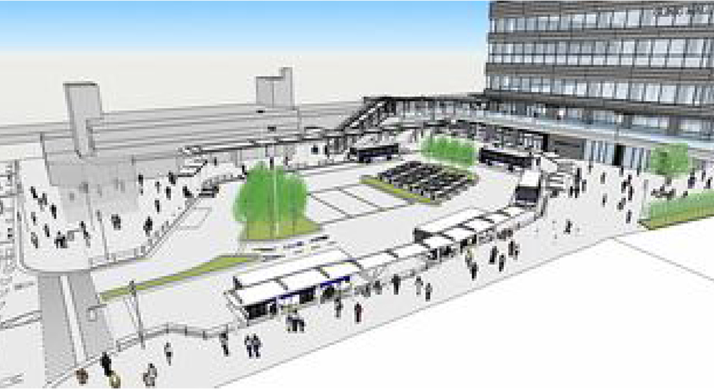 南口駅前広場イメージ図（提供：中野区）