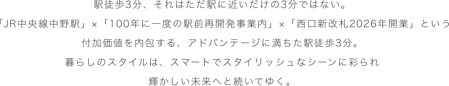 駅徒歩3分、それはただ駅に近いだけの3分ではない。