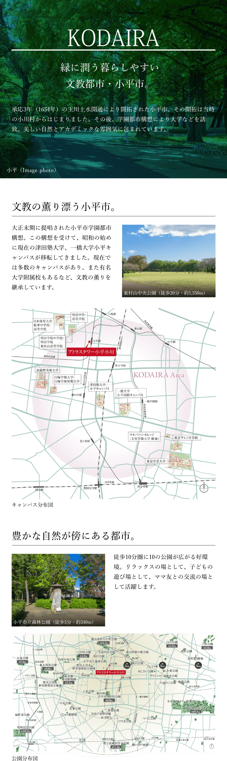 エリア|【公式】アトラスタワー小平小川|旭化成の分譲マンション エリア|【公式】アトラスタワー小平小川|旭化成の分譲マンション